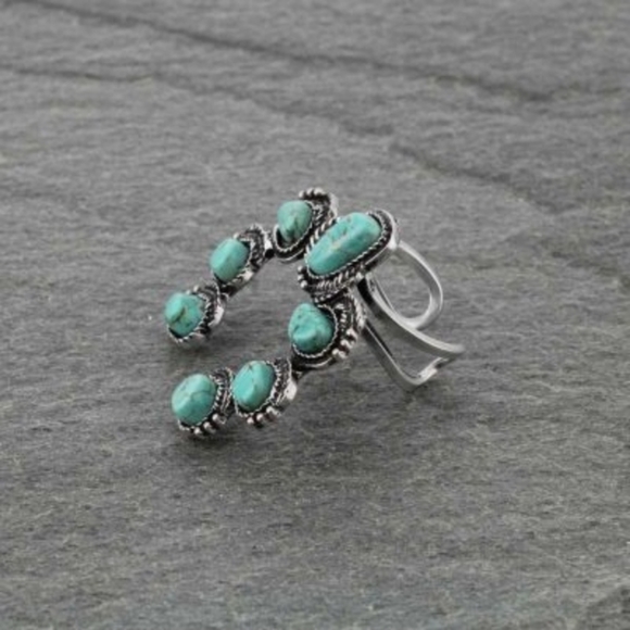 LAST ONE!! Squash Blossom Natural Stone Ring - Picture 6 of 7